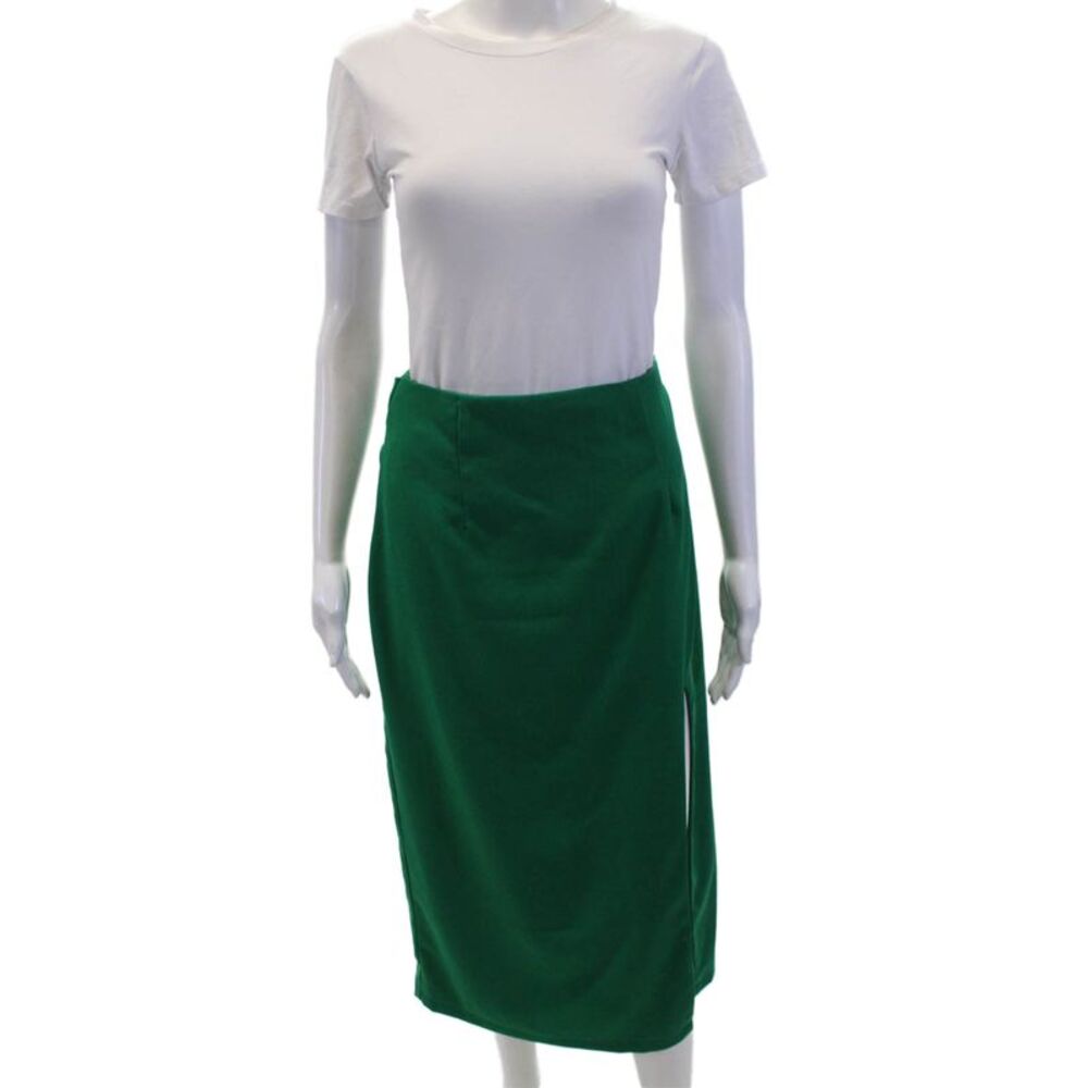 WNTRMSE Womens Zip Midi Skirt Green Size 4